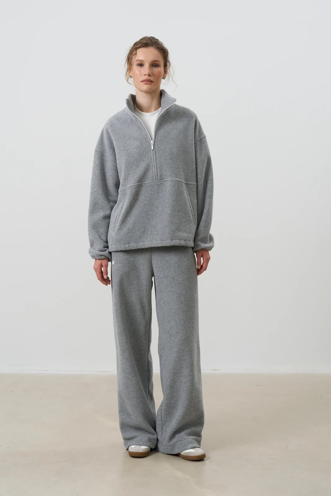WOMEN’S POLAR FLEECE SWEATPANTS WITH DRAWSTRING HEATHER GREY | MMSW