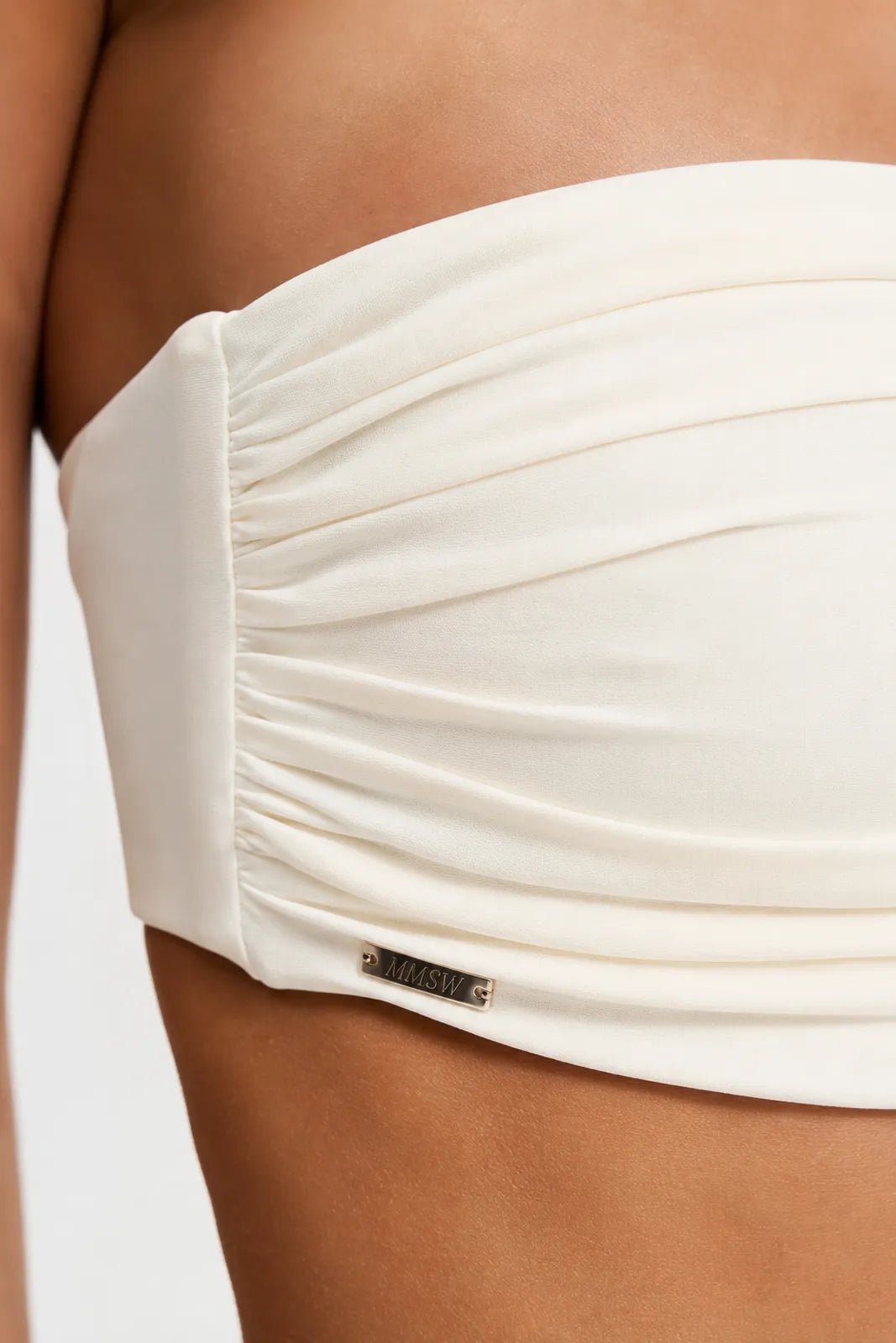BANDEAU BIKINI TOP DRAPED MILK | MMSW