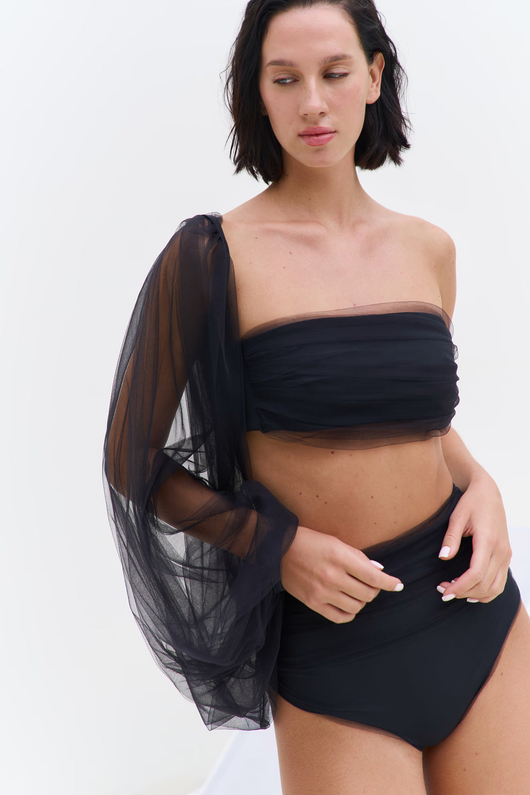 BIKINI SET DRAPED BLACK | MMSW