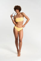 CHEEKY BIKINI BOTTOMS DRAPED YELLOW | MMSW