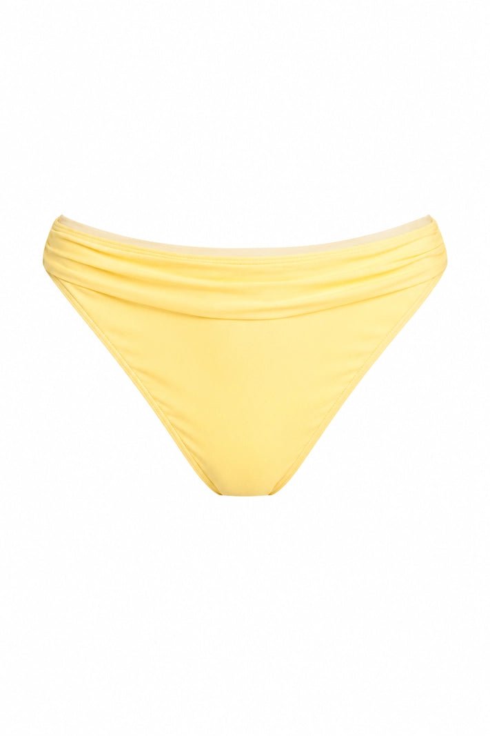 CHEEKY BIKINI BOTTOMS DRAPED YELLOW | MMSW