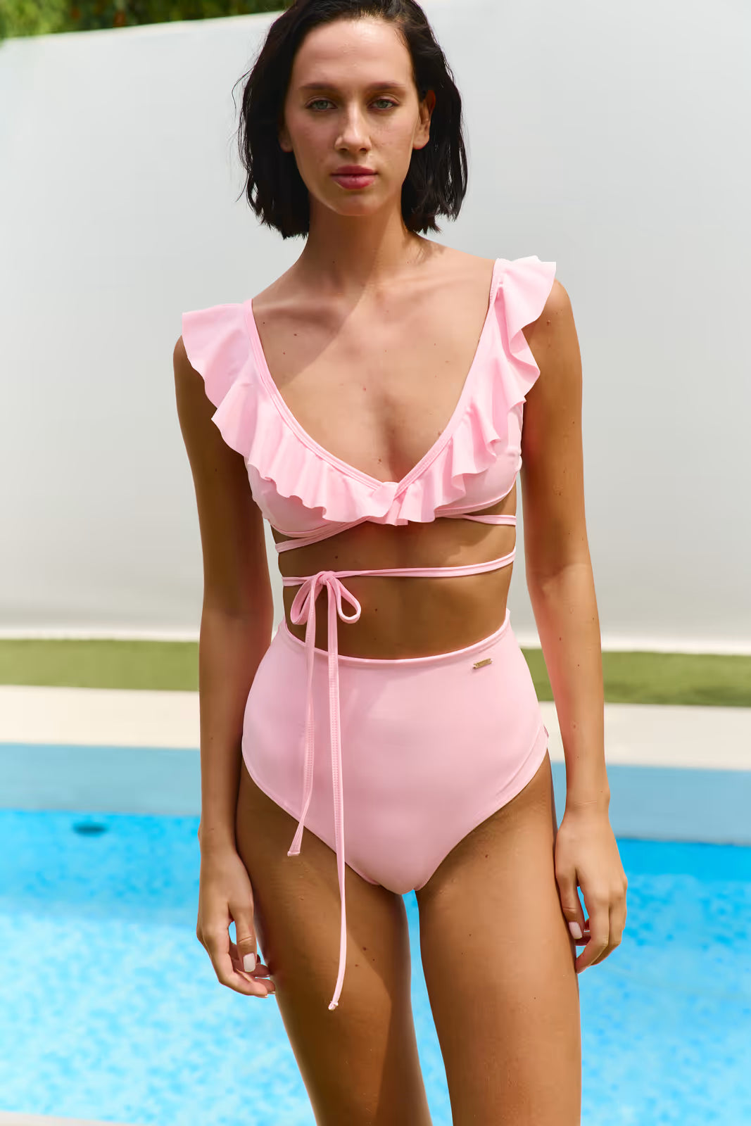 FRILL BIKINI TOP PINK | MMSW