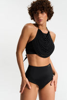 HALTER BIKINI TOP BLACK | MMSW