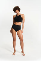 HALTER BIKINI TOP BLACK | MMSW