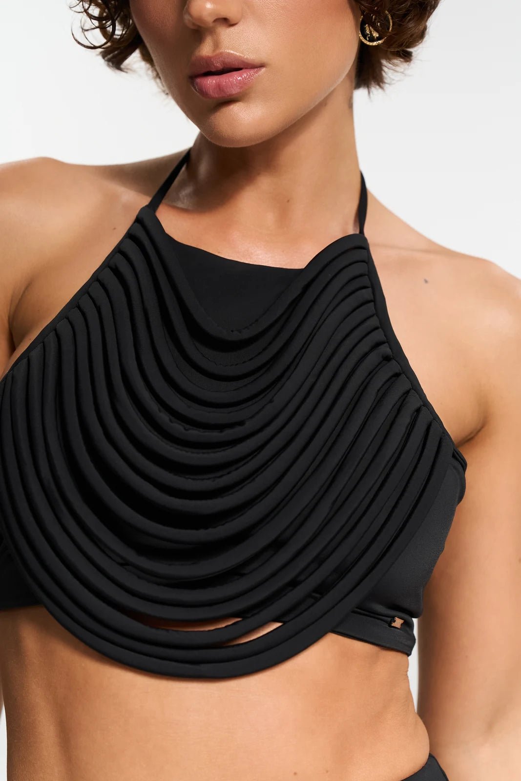 HALTER BIKINI TOP BLACK | MMSW