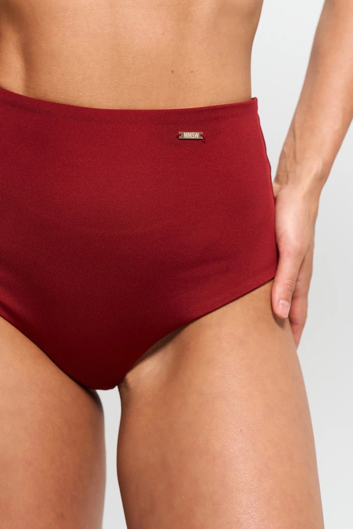 HIGH WAIST BIKINI BOTTOMS BURGUNDY | MMSW