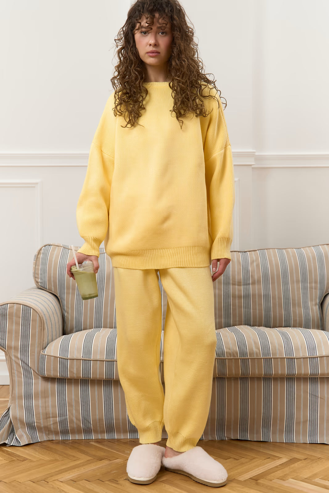 Knitted Jersey Set W26 Yellow | MMSW