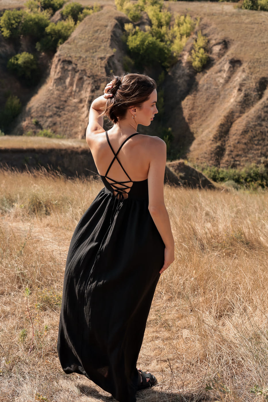 Open back Sundress SS Black | MMSW