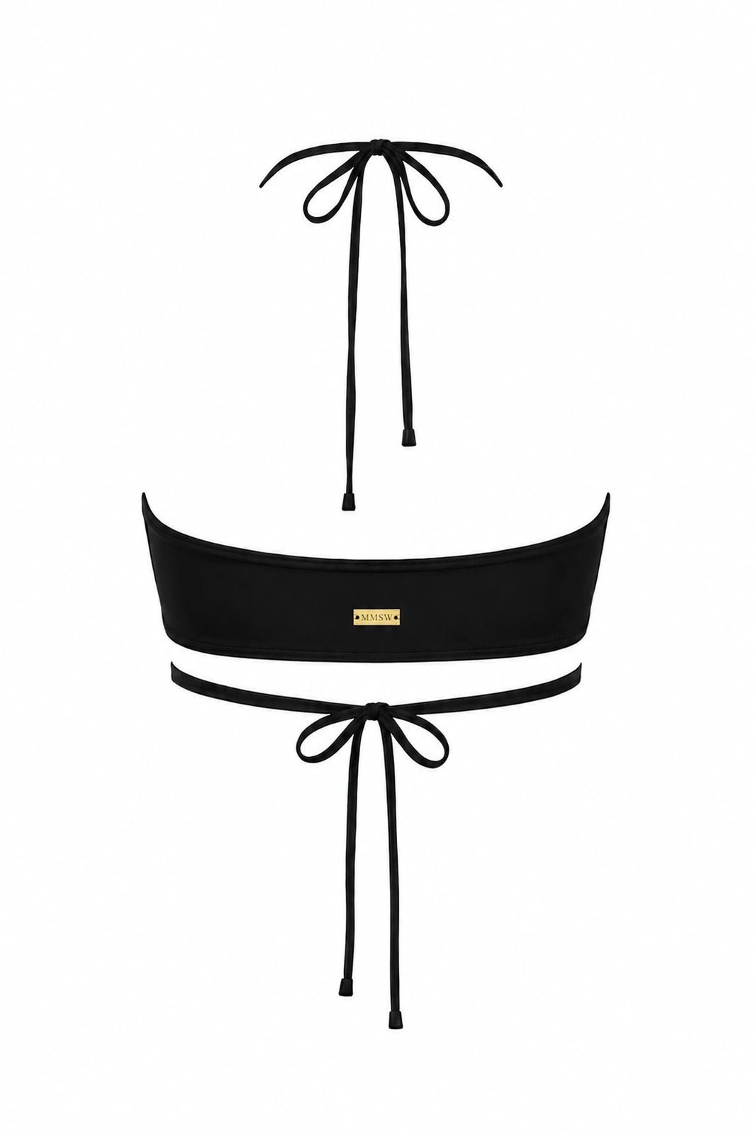 STRAPLESS BANDEAU BIKINI TOP WITH SPLIT MATTE BLACK | MMSW