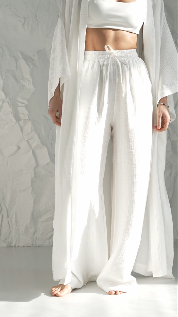 WOMEN’S HIGH WAIST TENCEL PANTS MILK | MMSW