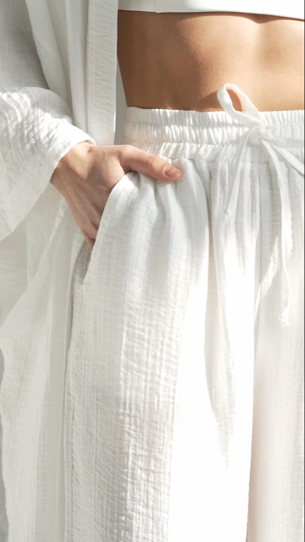 WOMEN’S HIGH WAIST TENCEL PANTS MILK | MMSW