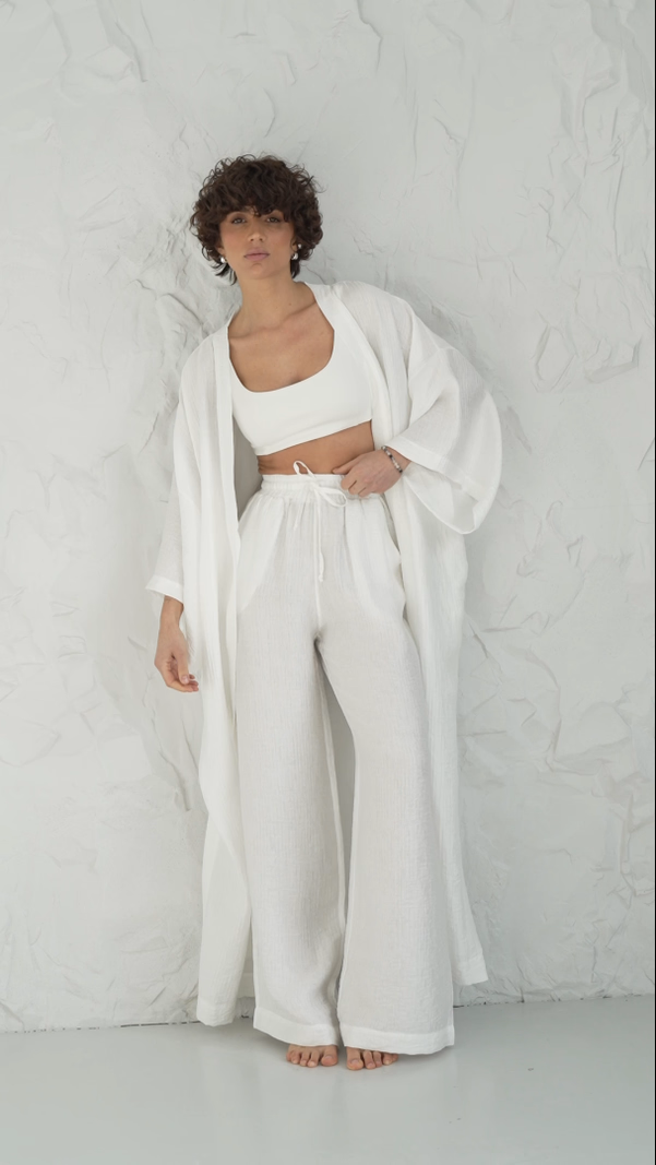 WOMEN’S HIGH WAIST TENCEL PANTS MILK | MMSW