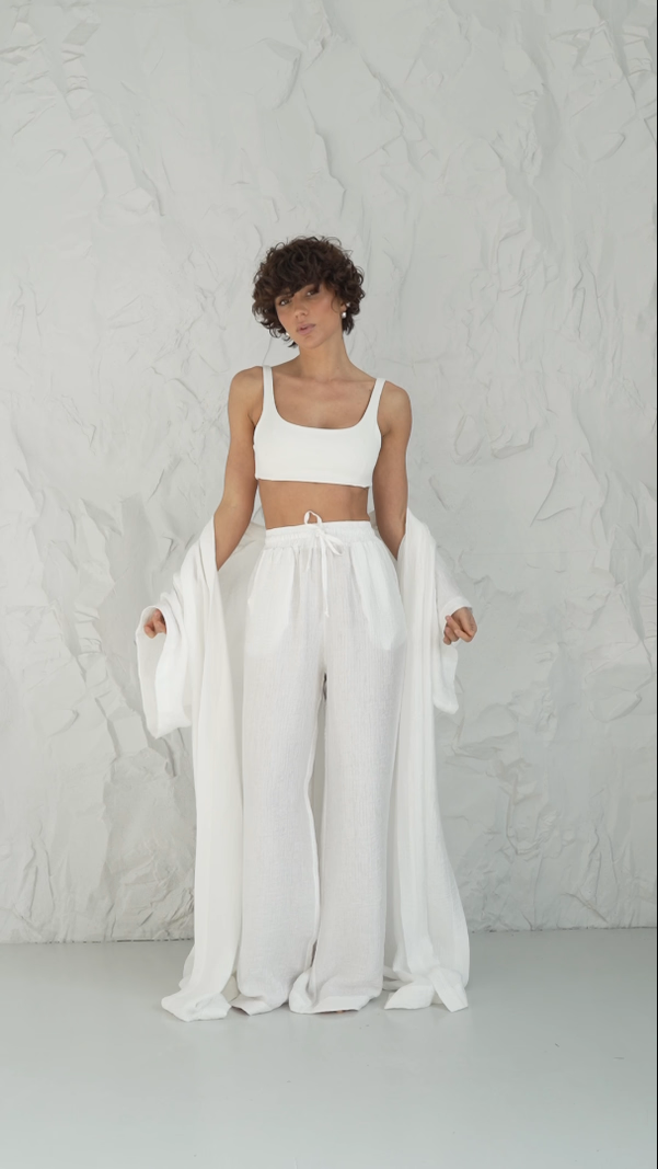 WOMEN’S HIGH WAIST TENCEL PANTS MILK | MMSW