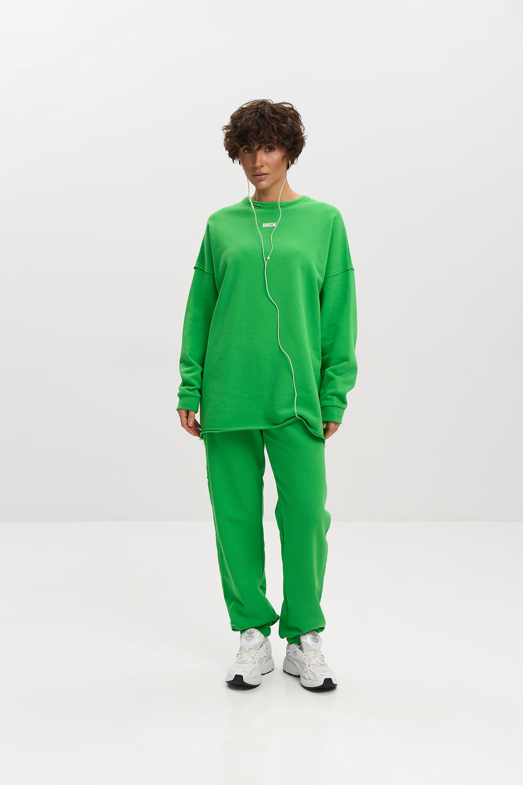 WOMEN’S JOGGER SWEATPANTS WITH RAW EDGE GREEN | MMSW