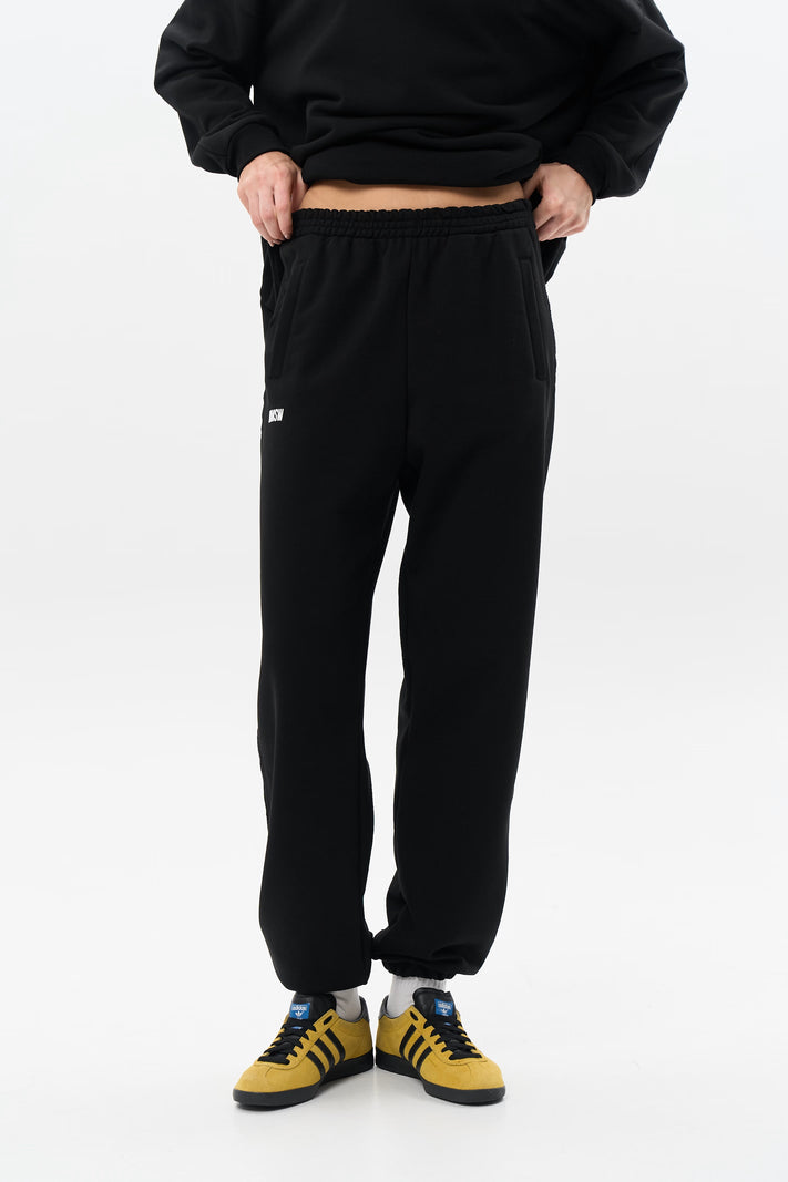 WOMEN’S JOGGER SWEATPANTS WITH RAW EDGE BLACK | MMSW