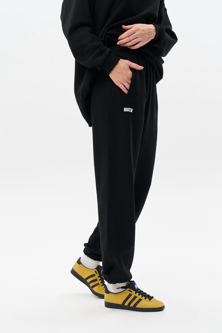 WOMEN’S JOGGER SWEATPANTS WITH RAW EDGE BLACK | MMSW