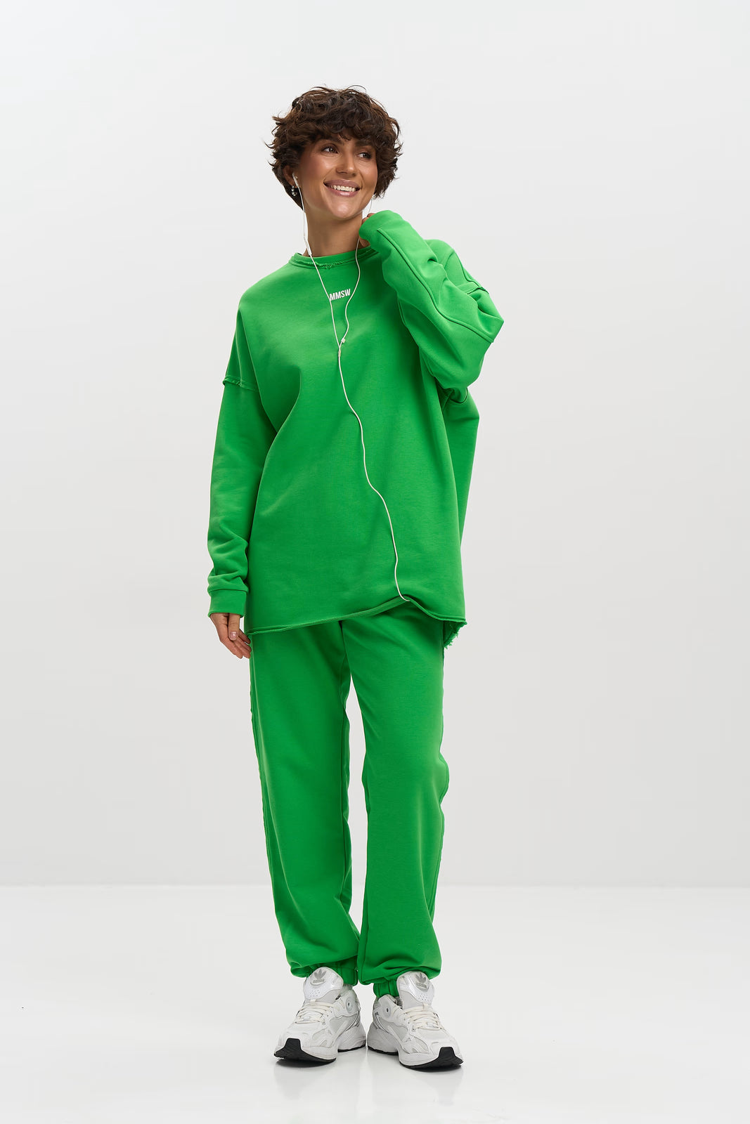 WOMEN’S SWEATSHIRT WITH RAW EDGES GREEN | MMSW
