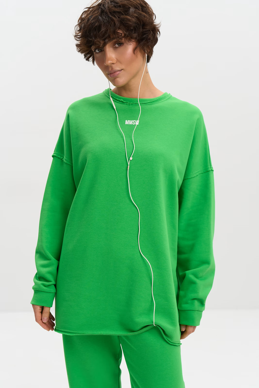 WOMEN’S SWEATSHIRT WITH RAW EDGES GREEN | MMSW