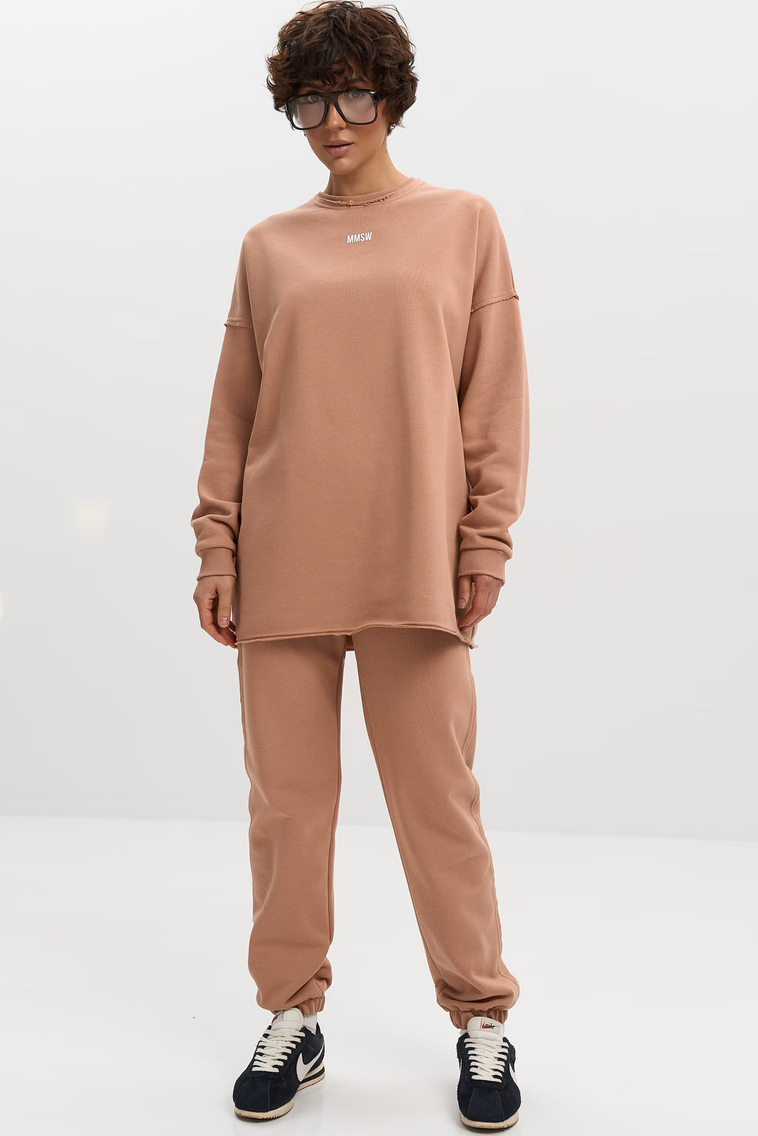 WOMEN’S SWEATSHIRT WITH RAW EDGES MACCHIATO | MMSW