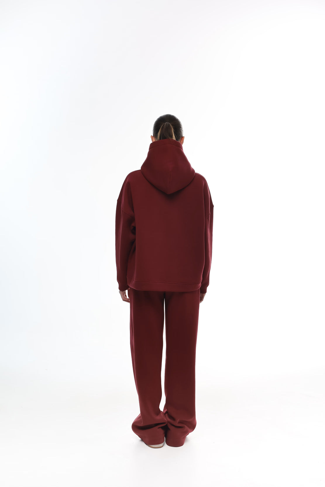 WOMEN’S FLEECE CLEAN HEM SWEATSUITS BURGUNDY | MMSW