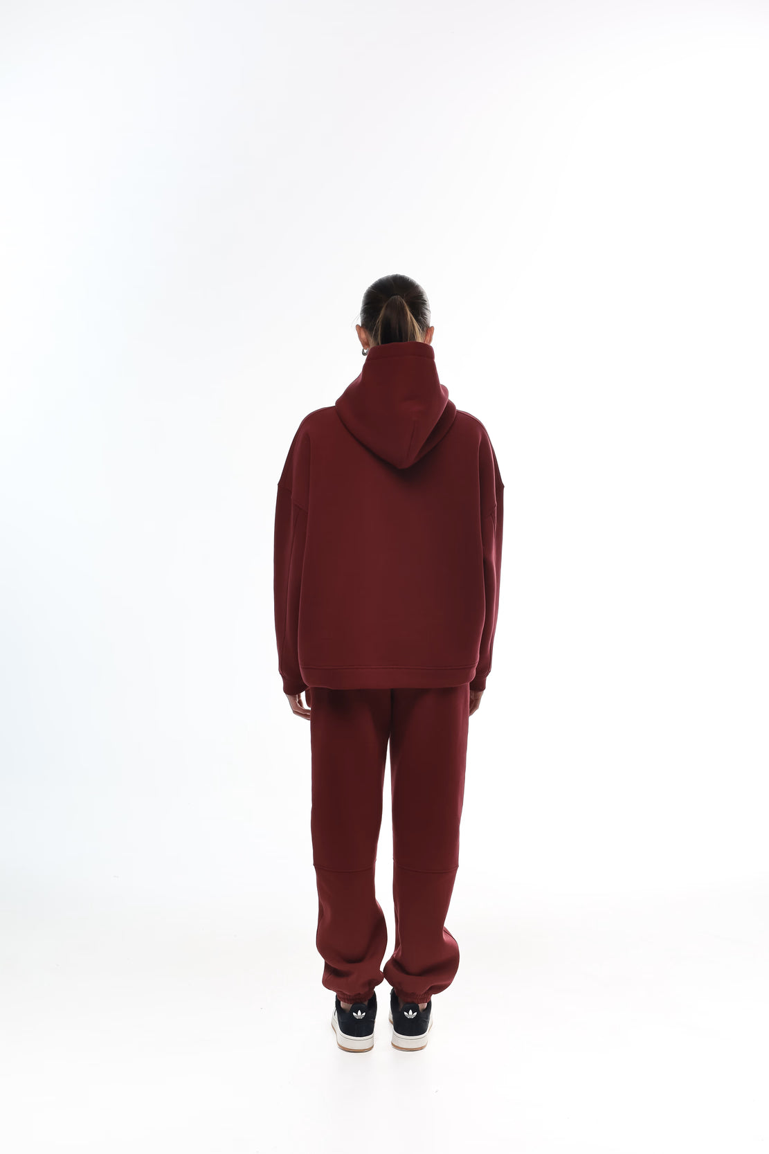 WOMEN’S FLEECE CLEAN HEM SWEATSUITS BURGUNDY | MMSW