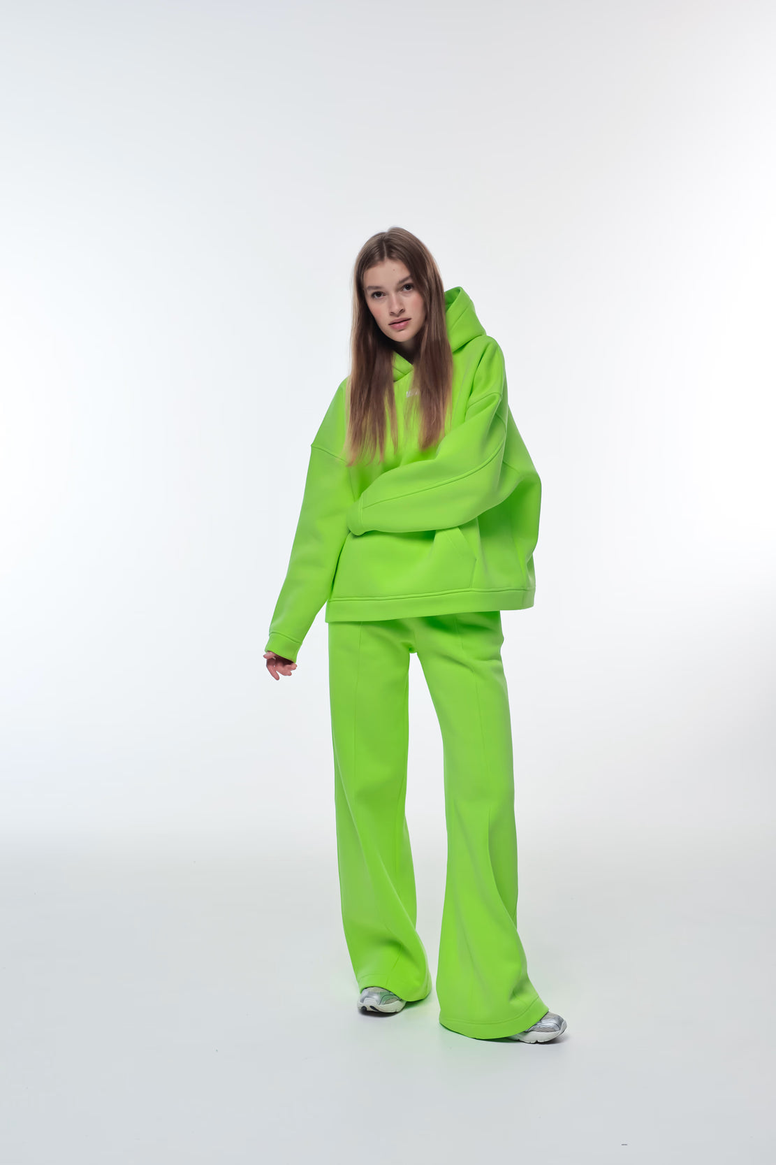 WOMEN’S FLEECE CLEAN HEM SWEATSUITS LIGHT GREEN | MMSW