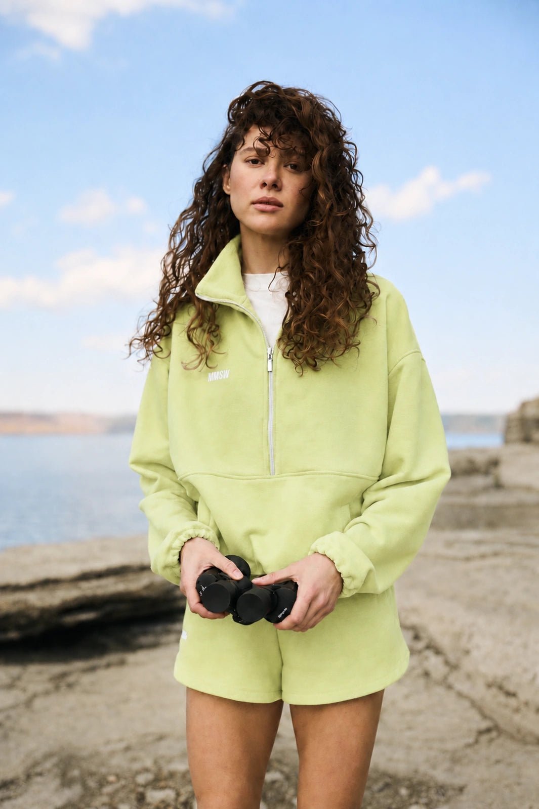 WOMEN’S HALF ZIP SWEATSHIRT LIGHT LIME | MMSW