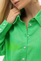 WOMEN’S LINEN SHIRT CHEST POCKET LIME | MMSW