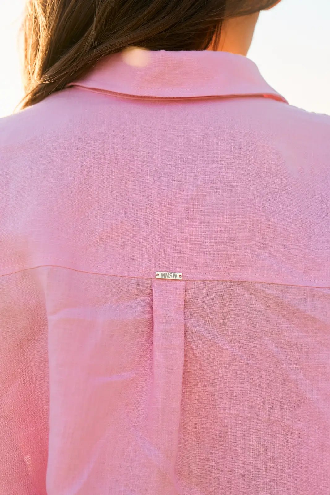 WOMEN’S LINEN SHIRT CHEST POCKET PINK | MMSW