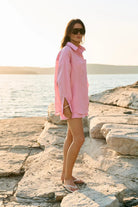 WOMEN’S LINEN SHIRT CHEST POCKET PINK | MMSW
