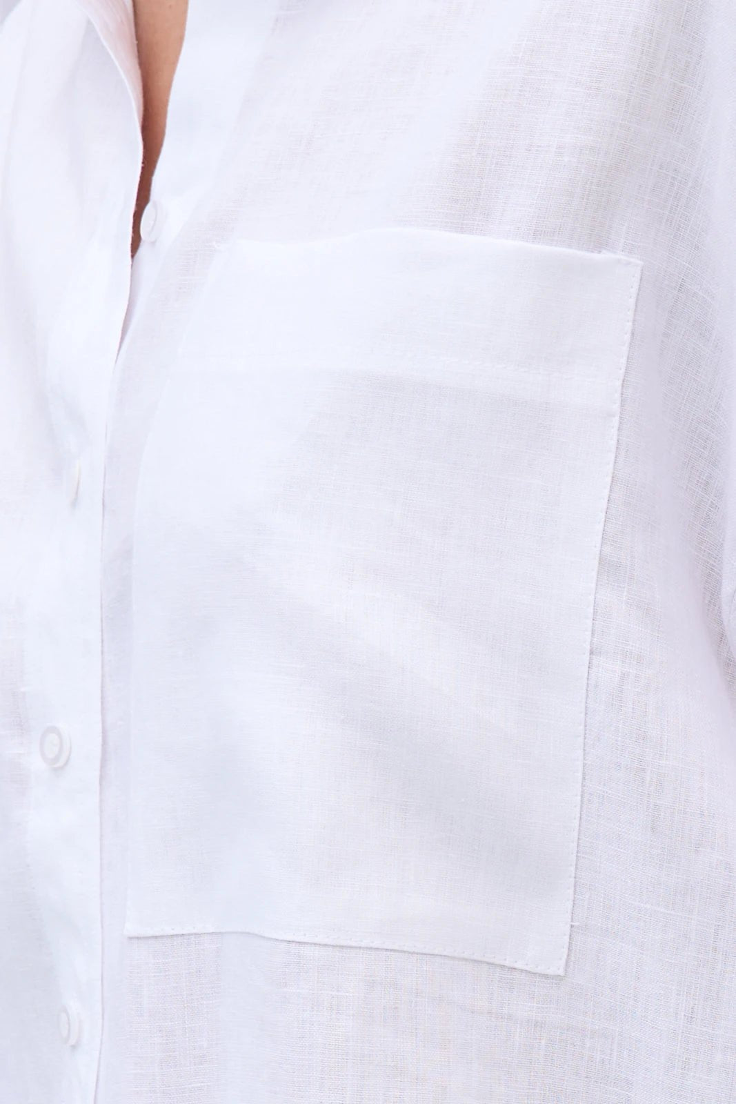 WOMEN’S LINEN SHIRT CHEST POCKET WHITE | MMSW
