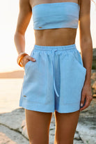WOMEN’S LINEN SHORTS LIGHT BLUE | MMSW
