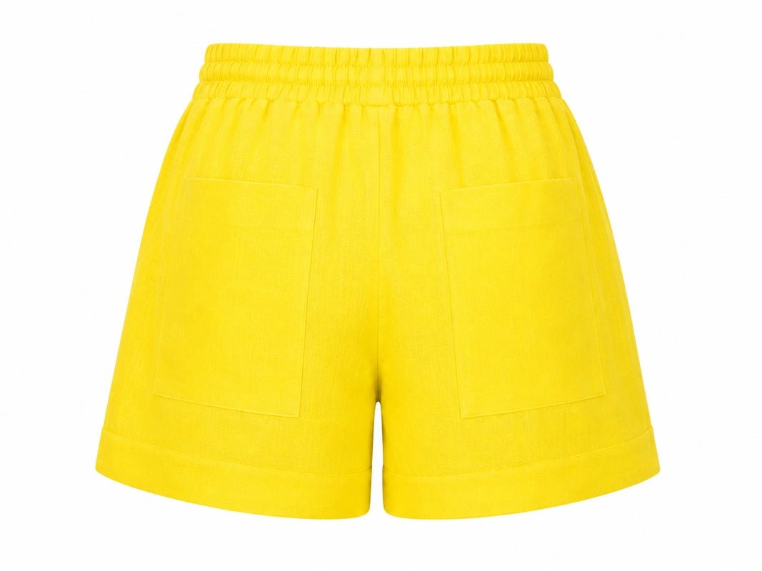 WOMEN’S LINEN SHORTS YELLOW | MMSW