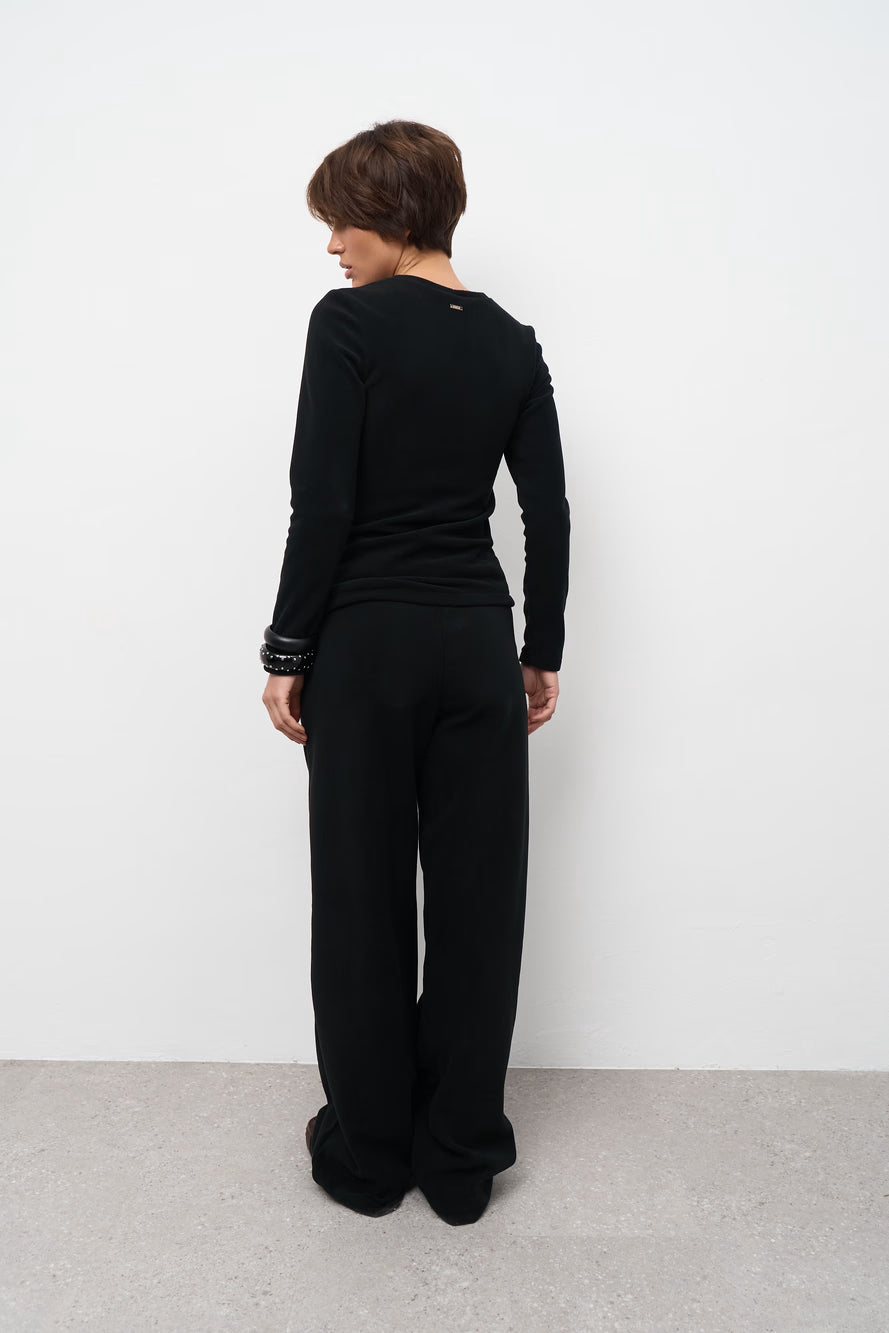WOMEN’S LONGSLEEVE AND PALAZZO PANTS SET BLACK | MMSW