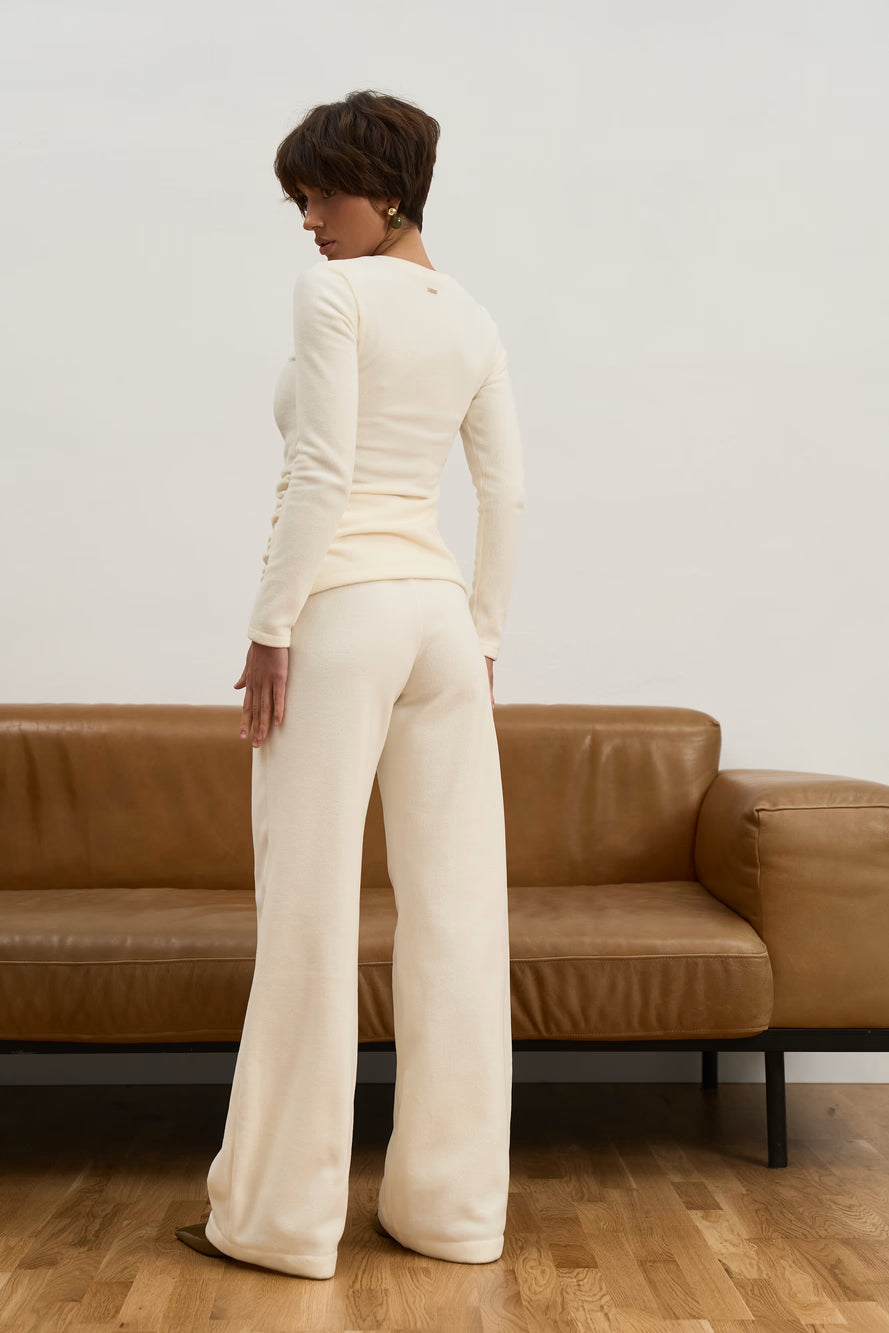 WOMEN’S LONGSLEEVE AND PALAZZO PANTS SET MILKY | MMSW