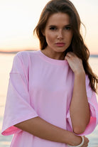 WOMEN’S MAXI DRESS WITH SIDE SLITS BABY PINK | MMSW