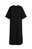 WOMEN’S MAXI DRESS WITH SIDE SLITS BLACK | MMSW