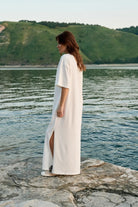 WOMEN’S MAXI DRESS WITH SIDE SLITS MILK | MMSW
