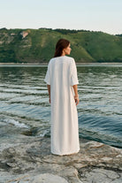 WOMEN’S MAXI DRESS WITH SIDE SLITS MILK | MMSW
