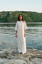 WOMEN’S MAXI DRESS WITH SIDE SLITS MILK | MMSW