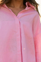 WOMEN’S OVERSIZE LINEN SHIRT PINK | MMSW