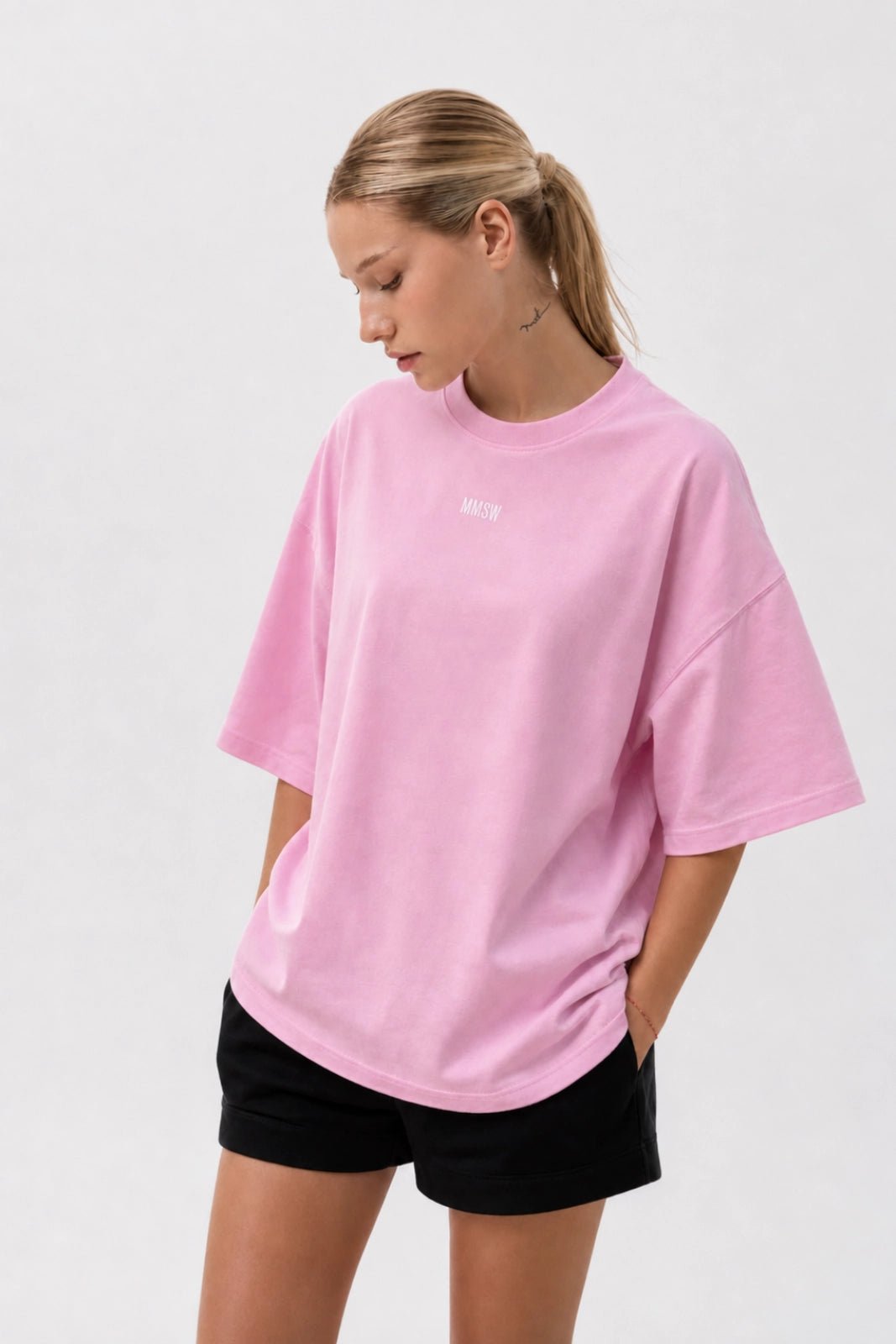 WOMEN’S OVERSIZE T-SHIRT BABY PINK | MMSW