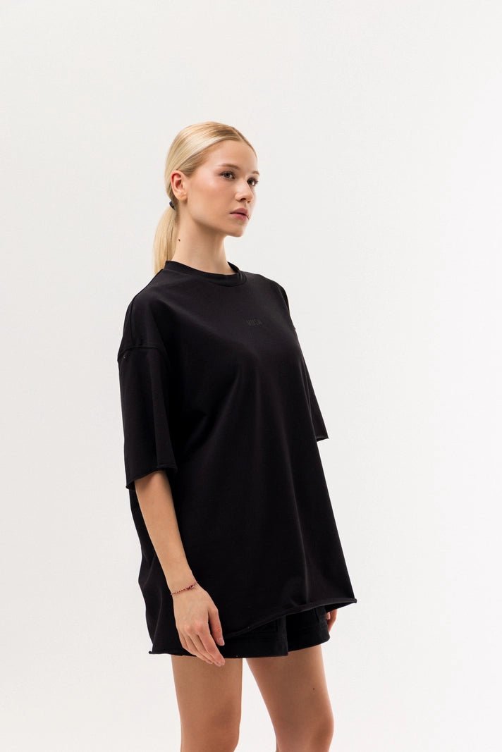 WOMEN’S OVERSIZE T - SHIRT BACK SEAM BLACK | MMSW