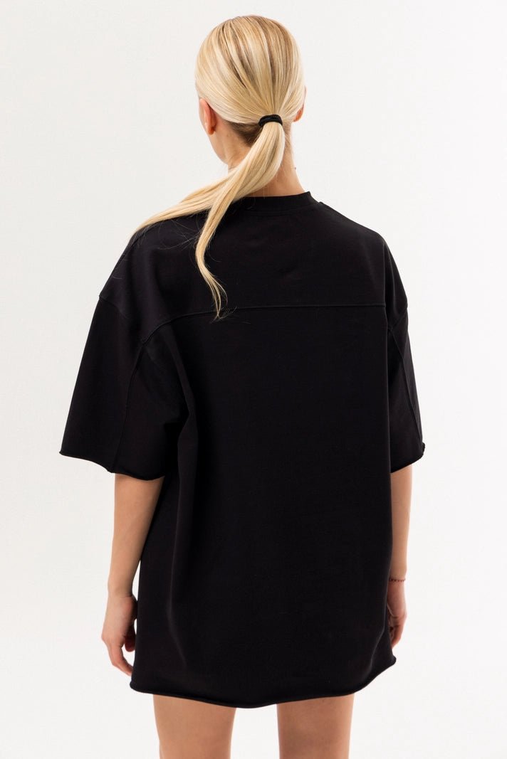 WOMEN’S OVERSIZE T - SHIRT BACK SEAM BLACK | MMSW