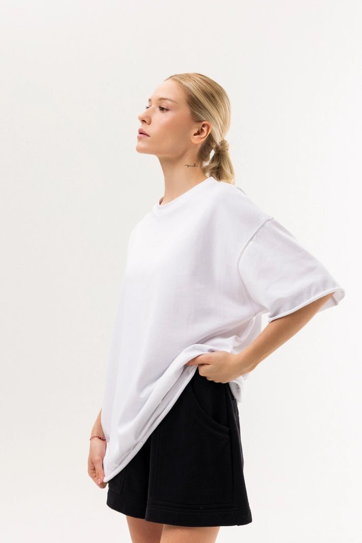 WOMEN’S OVERSIZE T - SHIRT BACK SEAM WHITE | MMSW