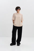 WOMEN’S OVERSIZE T-SHIRT LIGHT BEIGE MELANGE | MMSW