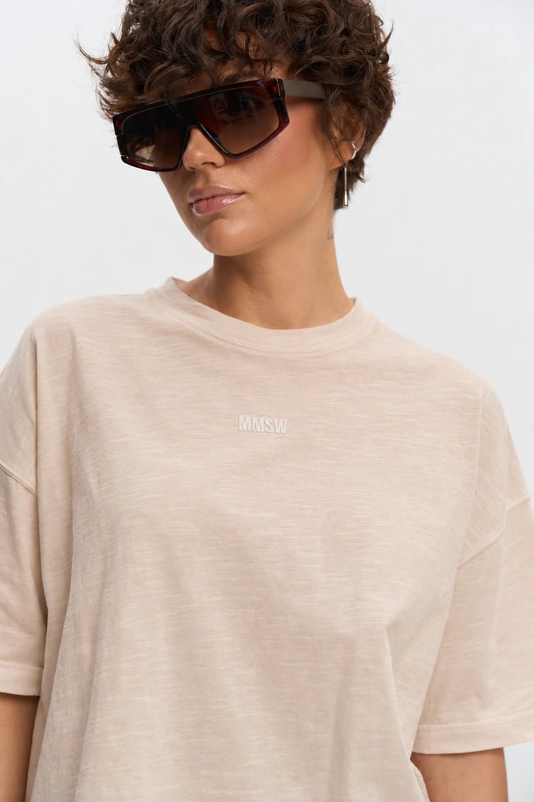 WOMEN’S OVERSIZE T-SHIRT LIGHT BEIGE MELANGE | MMSW