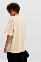WOMEN’S OVERSIZE T-SHIRT LIGHT BEIGE MELANGE | MMSW