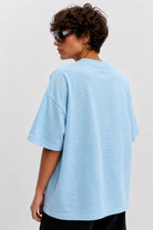 WOMEN’S OVERSIZE T-SHIRT LIGHT BLUE MELANGE | MMSW