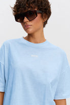 WOMEN’S OVERSIZE T-SHIRT LIGHT BLUE MELANGE | MMSW